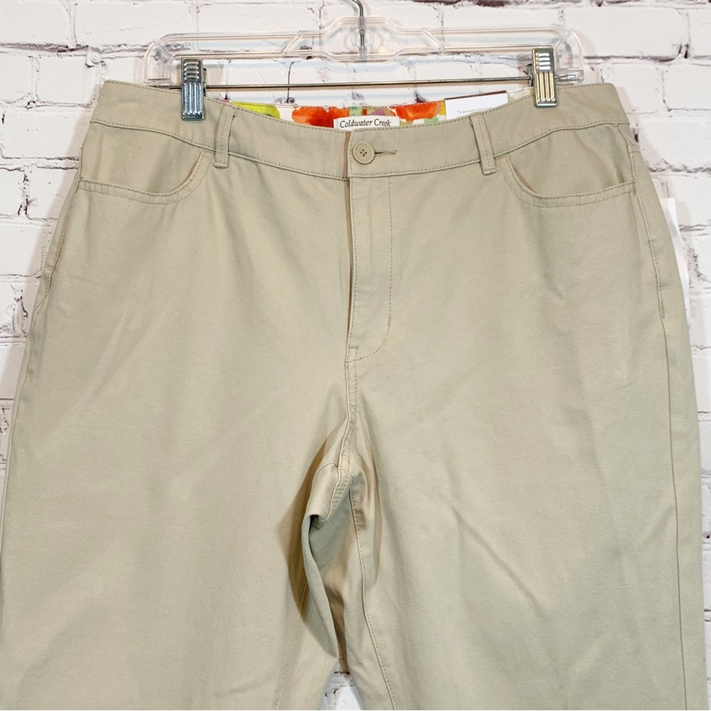 Coldwater Creek Tan Capri cropped leg pants NWT - Picture 3 of 7